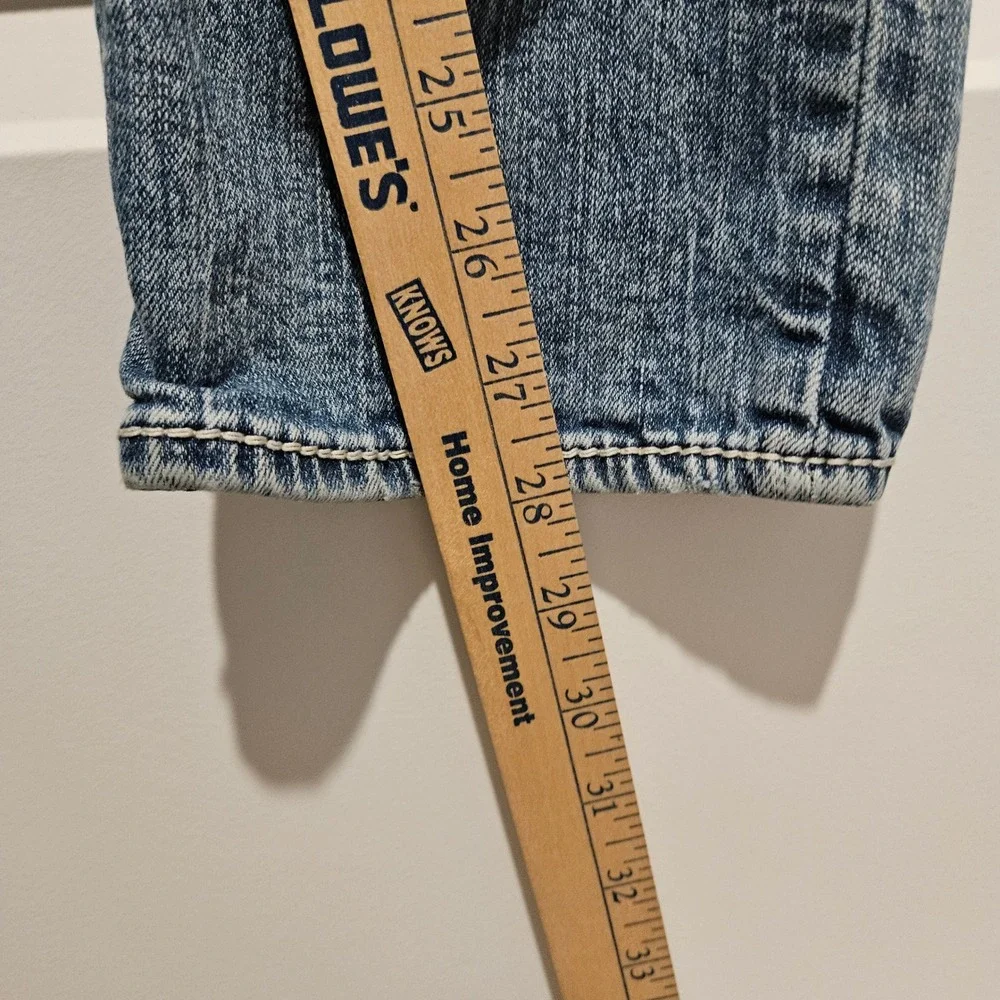 BKE Jeans Men 28S Blue Jake Straight Leg Stretch Medium Wash Whiskered Denim